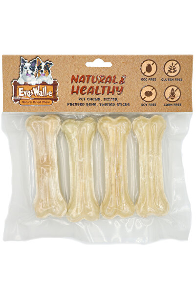 Eva & Wall-e Küçük Köpek Kemiği Beyaz 4’lü – Doğal 10 Cm Çiğneme Kemiği, Ufak Irklar Ve Yavru Köpekler Için