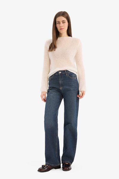 DeFacto Regular Fit Boat Neck Basic Plain Knitwear Sweater E6997Ax25Sp