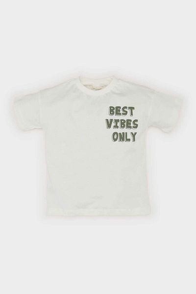 DeFacto Baby Boy 2'Li Suit Printed Short Sleeve T-Shirt Salopet Z2586A225Sm