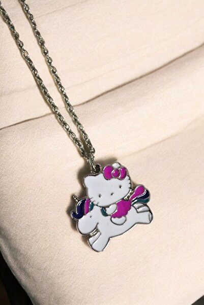 MakeWell Kuromi Hello Kity ve Uncicorn Tasarımlı Gümüş Kaplama Çocuk Kolye