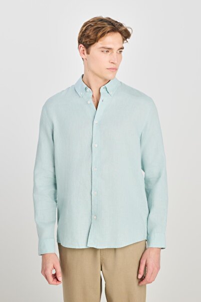 Lee قميص بقصة عادية باللون الأخضر النعناعي