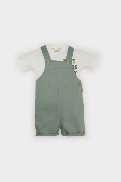 DeFacto Baby Boy 2'Li Suit Printed Short Sleeve T-Shirt Salopet Z2586A225Sm