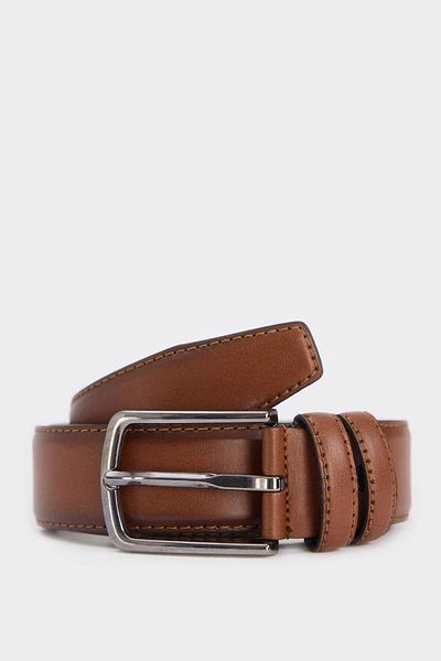 DeFacto Men's Rectangular Buckle Faux Leather Casual Belt F0437Axns