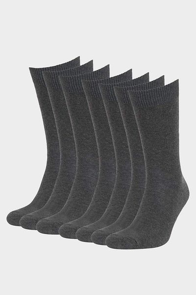 DeFacto Men's 7 Pack Cotton Long Socks F3054Axns