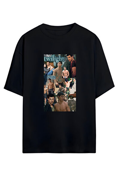 MAGORS Alacakaranlık Efsanesi Eclipse Jacob Black Baskılı Unisex Pamuklu Tişör