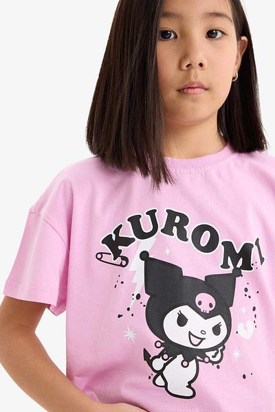 DeFacto Girl's Kuromi Crew Neck Short Sleeve T-Shirt E6566A825Hs