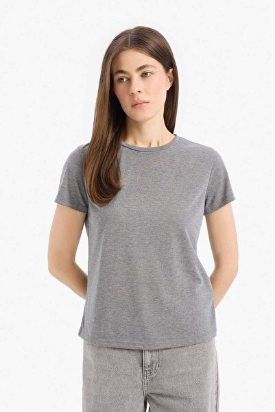 DeFacto Regular Fit Basic Plain 2-Piece Short Sleeve T-Shirt F1023Ax25Sm