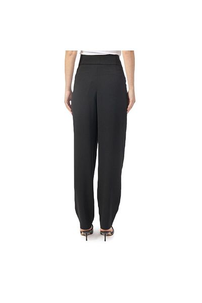 Armani Exchange Women's Woven Fabric Regular Fit Pleated Black Pants Xw 000434   Af10872-Uc001