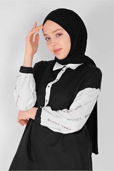 Alvina Writing Printed 2 Color Tunics 41797