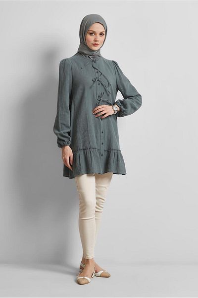 Alvina Cotton Baglama Detailed Tunic 45369