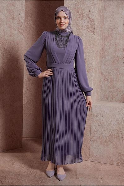 Alvina BIRDED NECKLACE DETAILED EVENING DRESS 50411