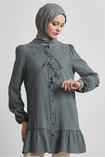 Alvina Cotton Baglama Detailed Tunic 45369