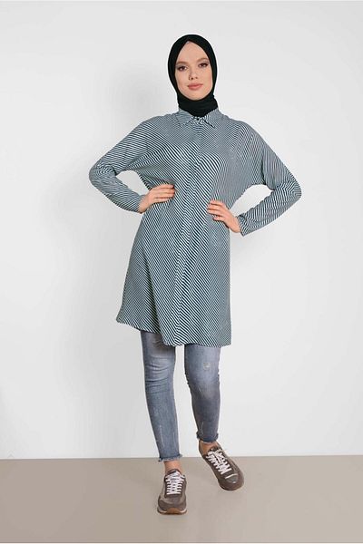 Alvina 4492-3 Model Striped Tunic
