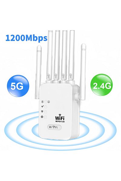 Choice مكرر واي فاي لاسلكي أبيض Euplug 2.4 جرام/5 جرام/1200 ميجابايت في الثانية، موسع إشارة تغطية كاملة 360 درجة