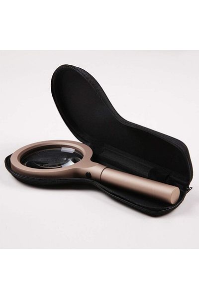 SAVA HOME COLLECTİON 10X Magnifying Glass with 12 LED Lights Metal Magnifier with Reading Handle for Elderly and Children 8013