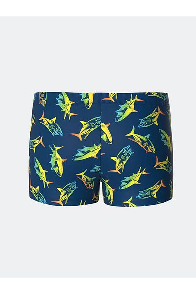 LC Waikiki LCW ECO Navy Blue ελαστική μέση με στάμπα για αγόρι μπόξερ μαγιό