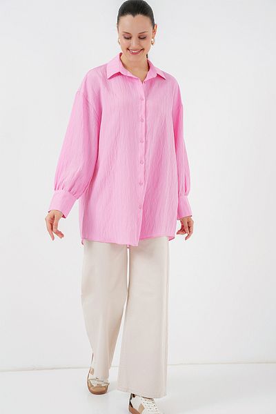 Bigdart Pink Striped Women's Long Shirt Tunic 5963