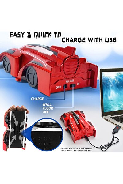 Yelajoy RC Car That Climb Walls, Dual Mode 360° Rotating Trick Stunt Cars,with Headlight,for 6+ Year Old,Red
