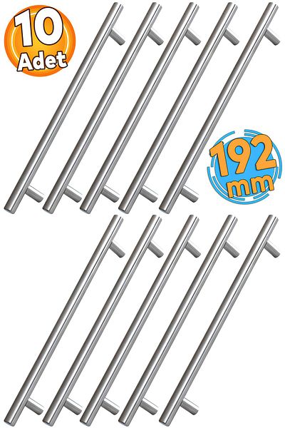 Badem10 Alteta 192 Mm Inox Metal 10 Buc Mobila Bucatarie Sertar Dulap Dulap Capac Mâner Mâner