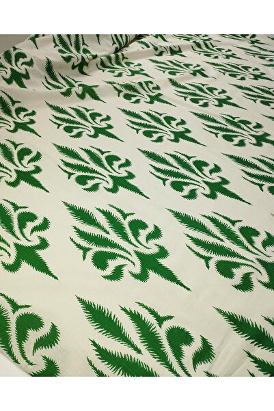 Kumaş Parça Бавовняна ковдра з візерунком листя на кремовому тлі (ширина 150 ...