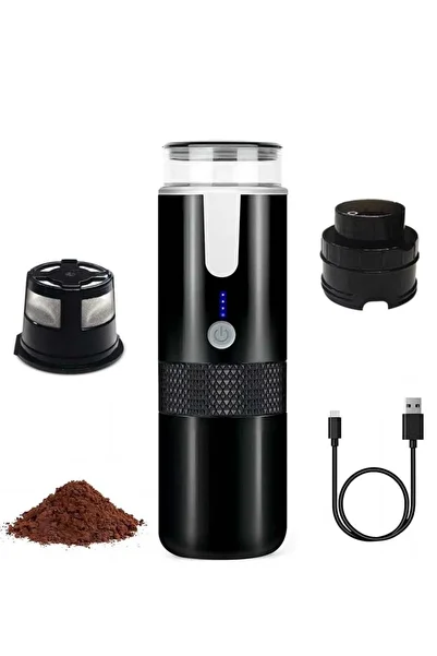 COOYA Portable espresso machine, hot and cold,with filter,easy to clean,suitable for office,travel,black