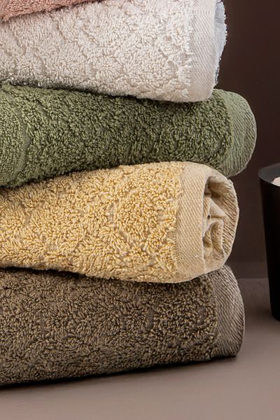 Isessia Cotton 100% Bath Towel Set 50X90Cm Hand Face, Guest, Hair Towel 6 Pieces