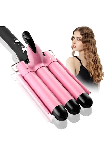 Shopi Waving Iron 3 Barrels Curling Iron Ceramic Tourmaline Waves Curl Adjustable Temperature Hair Curler