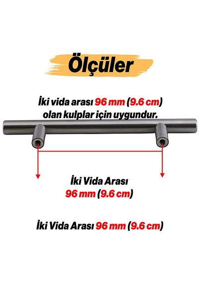 Badem10 Alteta 96 Mm - 9,6 Cm Inox Metal 10 Bucăți Mobilier Bucătărie Sertar Dulap Dulap Mâner Mâner