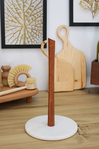 FARALYAHOME Suport pentru prosoape din hartie marmura alba - 14 Cm