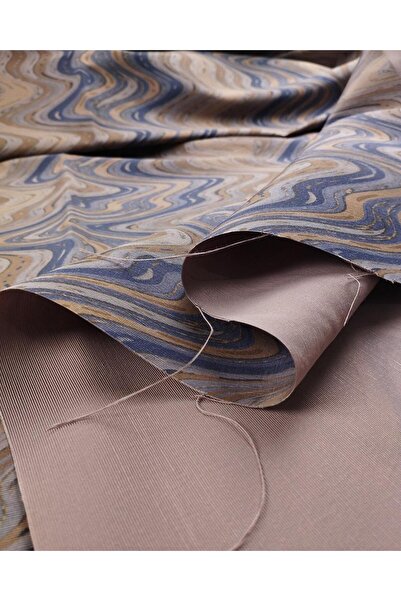 Kumaş Parça Tok țesut în culorile albastru maro Lățime: 150