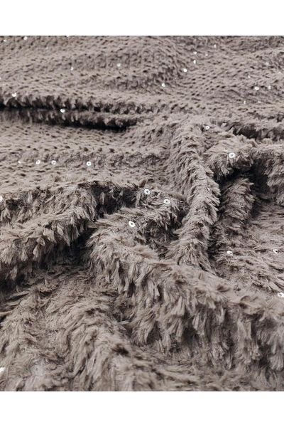 Kumaş Parça Yumoş Πλεκτό Sequin Mink Brown Πλάτος: 150