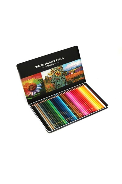 Zumzeria Set of 36 Watercolor Colored Pencils – Elegant Metal Box for Drawing...