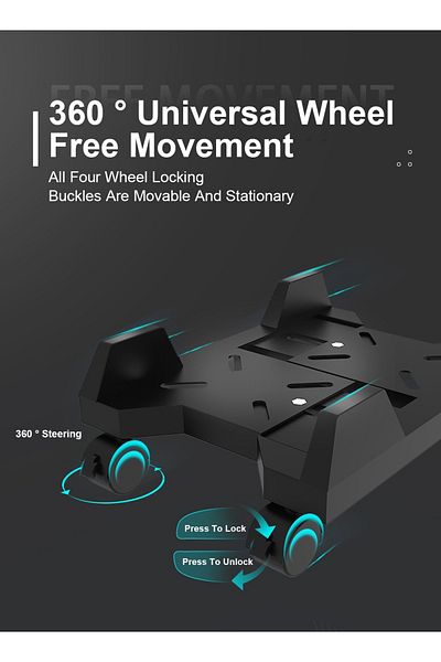FlashHawk Mobile Computer CPU Tower Stand,Adjustable PC Console Holder for Home Office