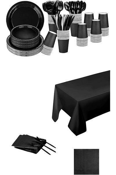 COOYA 169Pcs Party Supplies Set, Disposable Dinnerware, for Weddings, Birthdays and Events