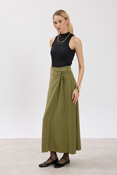 Birgül Bektaş Χακί δεμένη φούστα