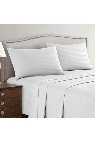 Hotel Linen Klub 3-Piece Bed Sheet Set, 100% Cotton Sateen Fabric , Size: Queen (240 x 260cm)