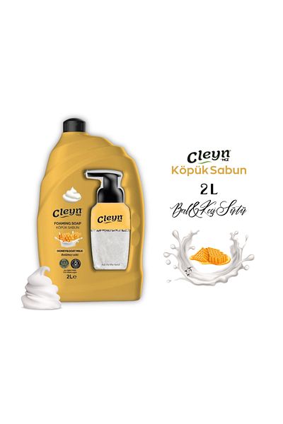 Cleyn Foam Liquid Soap Honey and Goat Milk Flavored 2L+ 500m Foam Pump Soap Dispenser