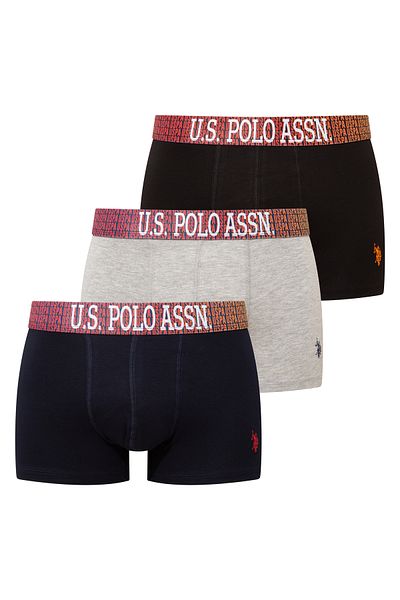 U.S. Polo Assn. Ανδρικά Μαύρα - Γκρι Μελανζ - Μπλε Navy 3-Piece Boxers
