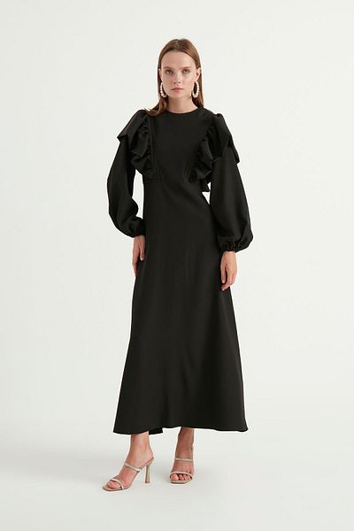 Birgül Bektaş Rochie de seara neagra pentru dama