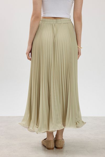 Birgül Bektaş Khaki Line Chiffon Skirt