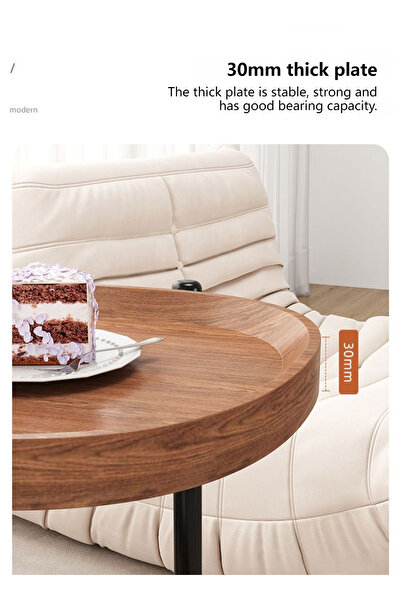 sharpdo 2 Tier Coffee Table,MDF Simple Sofa Side Table with Wheels,End Table for Living Room