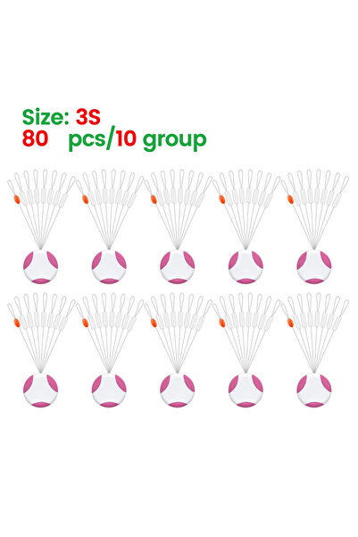 Choice 80 قطعة مقاس 3S، 80 قطعة/مجموعة من 10 قطع، سدادة عائمة شفافة لعوامة صي...