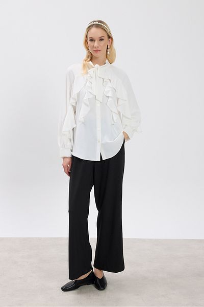 Birgül Bektaş Ecru Flywheel Detailed Shirt