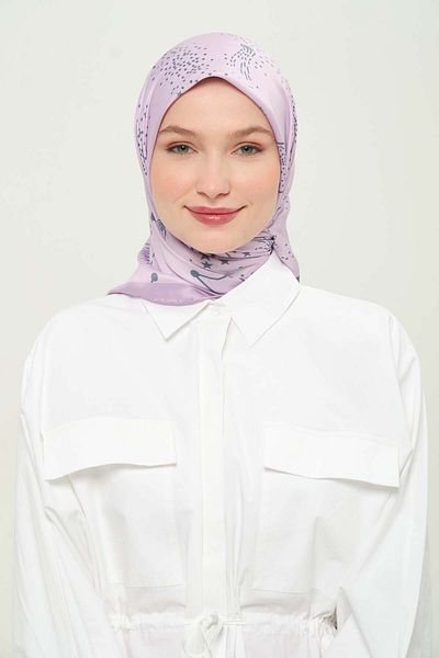 Madame Polo Digital Rayon Scarf Multicolor Patterned Daily Wrinkle-Free Non-Slip 90X90Cm