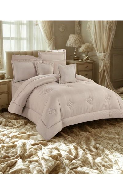 smart home Double-Sided Duvet Set, 8-Piece Microfiber Quilted Bedspread, 8-Piece Comforter Set