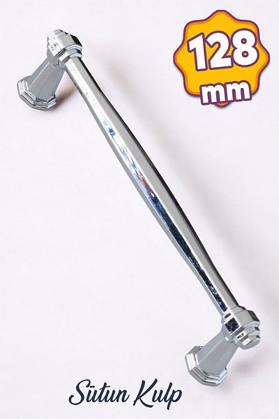 Badem10 Lapte (128 MM - 12,8 CM) Mobilier din metal cromat Sertar de bucătărie Dulap dulap Mânere de ușă Mâner