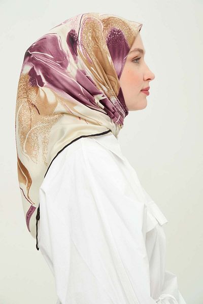 Madame Polo Eșarfă din raion imprimată cu model multicolor zilnic anti-rid anti-alunecare 90x90cm