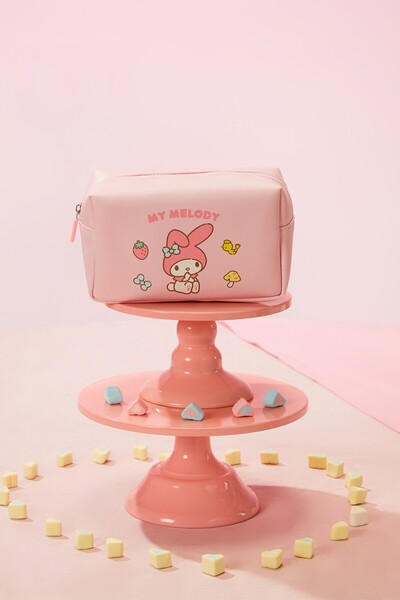 Miniso Sanrio Lisanslı Büyük Kapasiteli Kare Kozmetik Çantası - My Melody