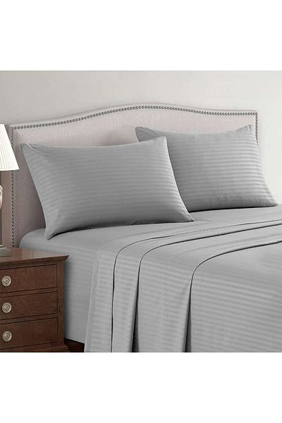 Hotel Linen Klub طقم ملاءات سرير من 3 قطع، مصنوع من قماش ساتان قطني 100%، المقاس: مزدوج (220 × 240 سم)
