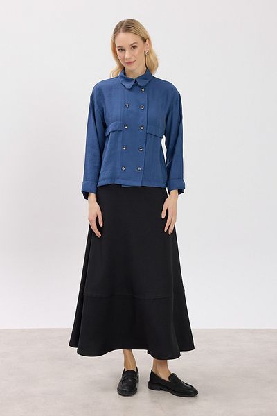 Birgül Bektaş Navy Blue Allerli Shirt